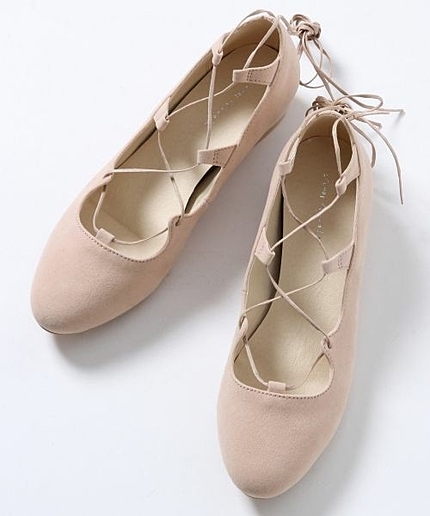 レースＵＰインヒールバレエシューズ