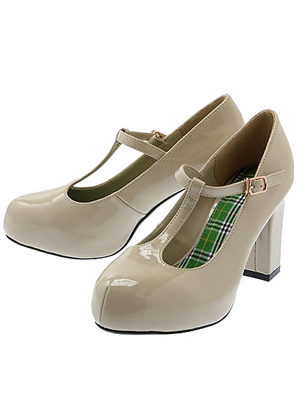 Tストラップパンプス