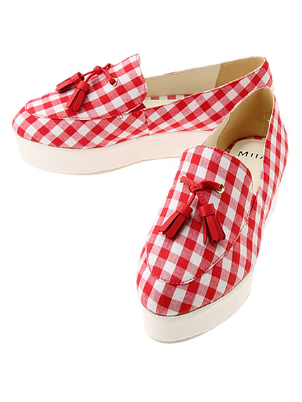 ギンガムチェックスリッポン