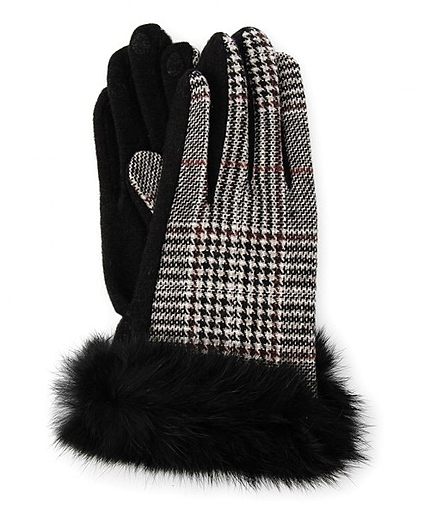 ＜closet story＞ チェック ファー グローブ