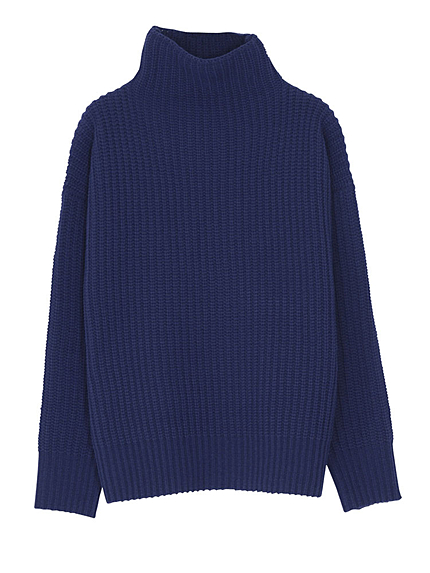 リブボトルネックニット