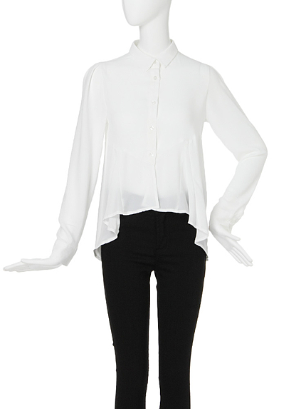 【FEMININE】ペプラム切替ブラウス