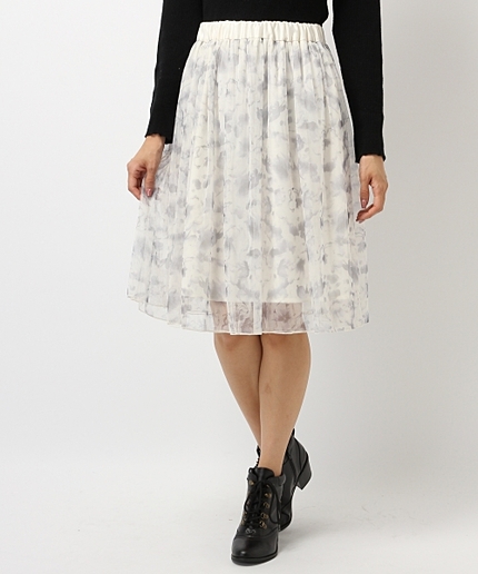 フラワーフレアチュールスカート