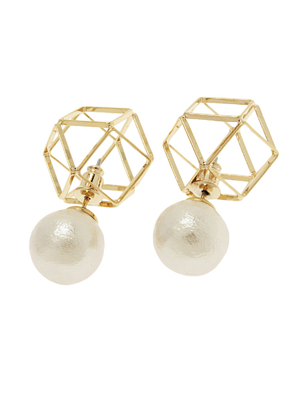 ソリッドコットンパールピアス