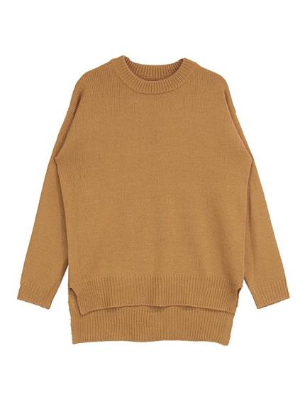 カシミアタッチクルーネックニット