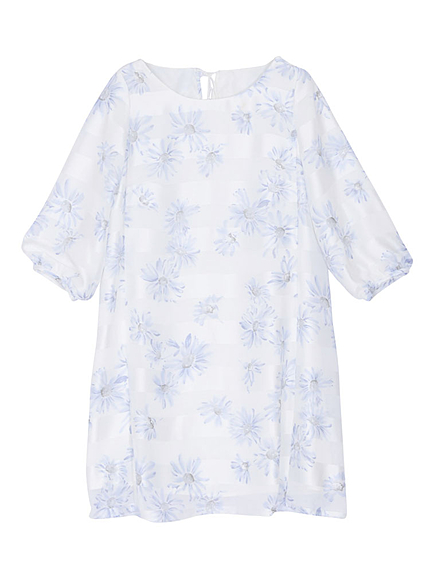 【DUO】 Flowerシアーボーダーワンピース