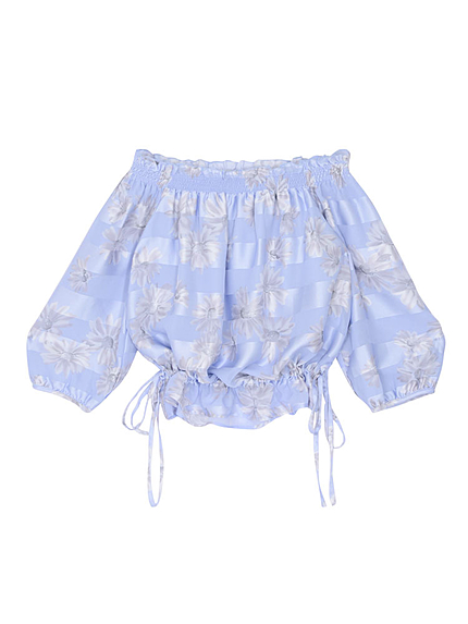 【DUO】 Flowerシアーボーダーブラウス