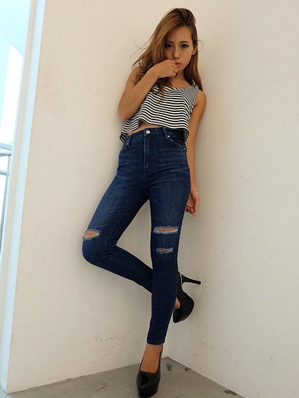 RESEXXY JEANS　クラッシュスキニーパンツ