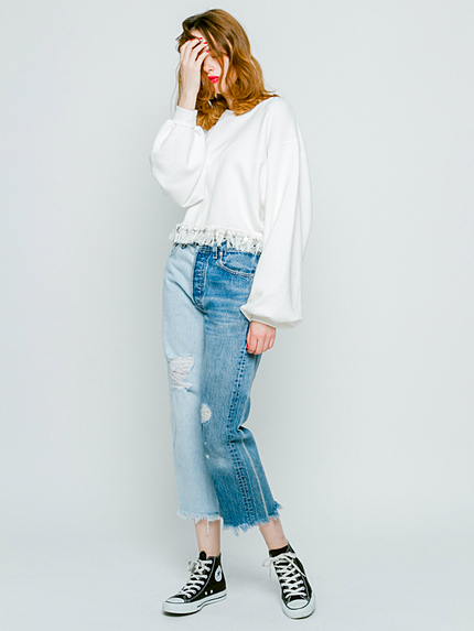 ぽんぽんフリンジスウェットプルオーバー