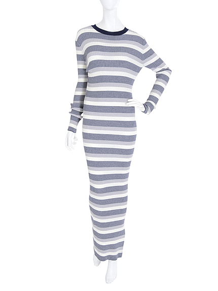 Fineボーダーリブニットワンピース