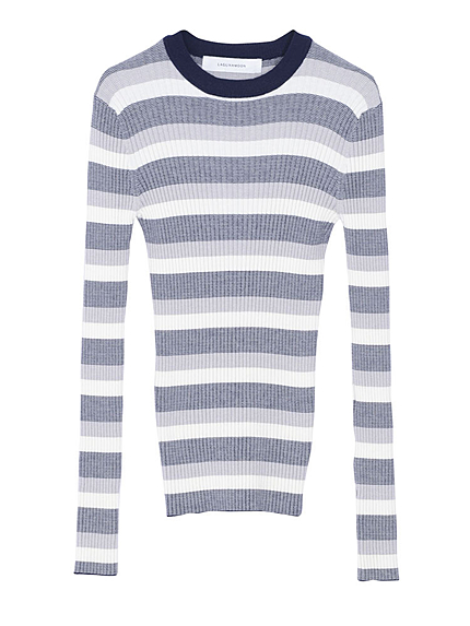 Fineボーダーリブニット