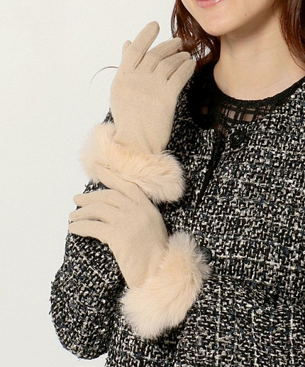 〓 JOC 15FW ニット / ファー グローブ / 手袋