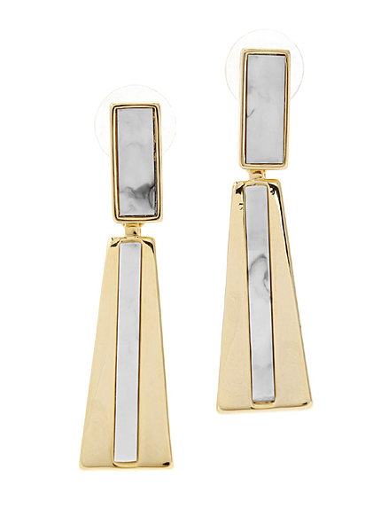 【FEMININE】マーブルモチーフピアス