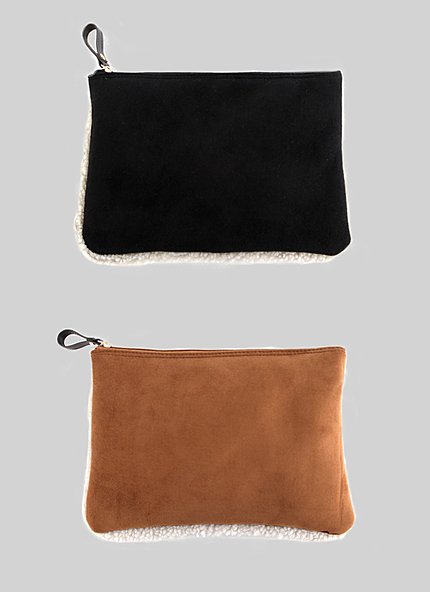ムートン調ミニクラッチバッグ・全3色・t45642