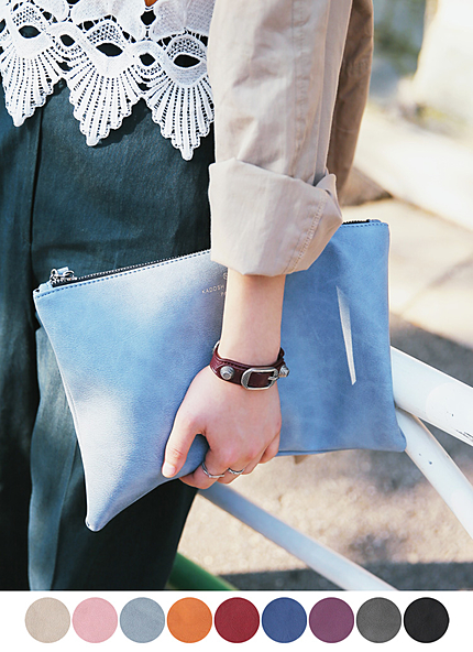 レザー調スクエアークラッチバッグ・全9色・t45235