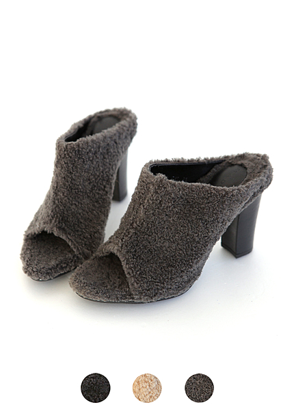 オープントゥもこもこミュール・全3色・s45449