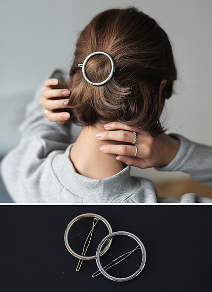 メタルサークルヘアピン・全2色・t18029