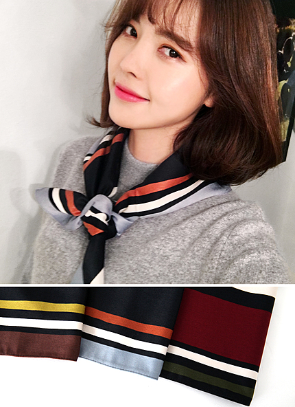 **雑誌Scawaii!3月号/mer3月号/mina3月号/S Cawaii!2月号掲載**コントラストストライプスカーフ・全3色・d45404