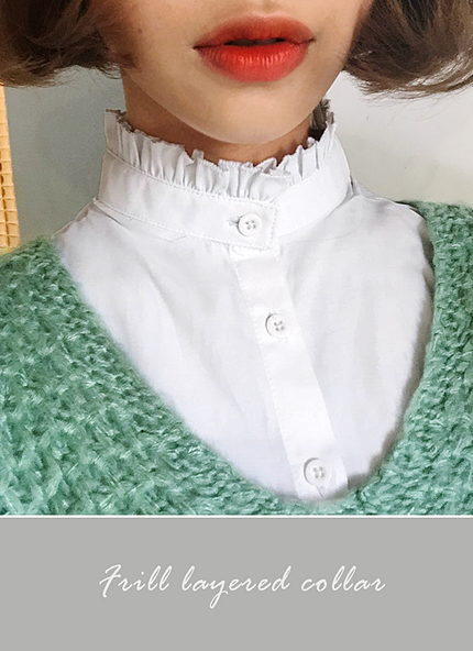 フリルスタンドカラーつけ襟・全1色・e45697