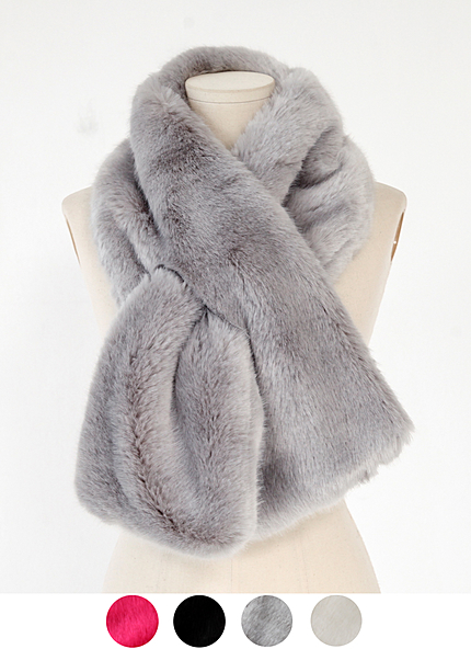 もこもこミニマルファーマフラー・全4色・t43198