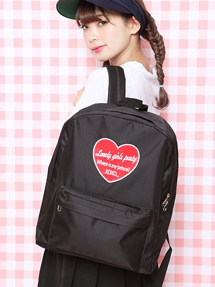 WC/ハートサテン刺繍リュック