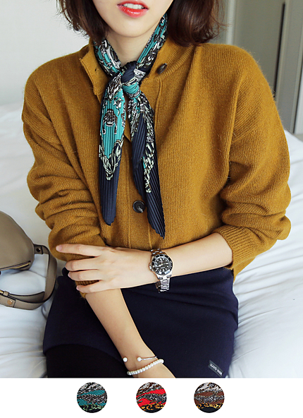 アンティークひし形プリーツスカーフ・全3色・u45312