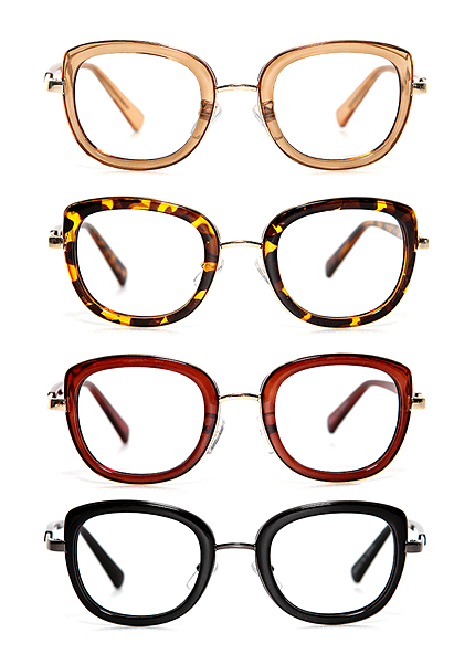 メタルラインポイントシンプルプラスチック伊達メガネ・全5色・n38781