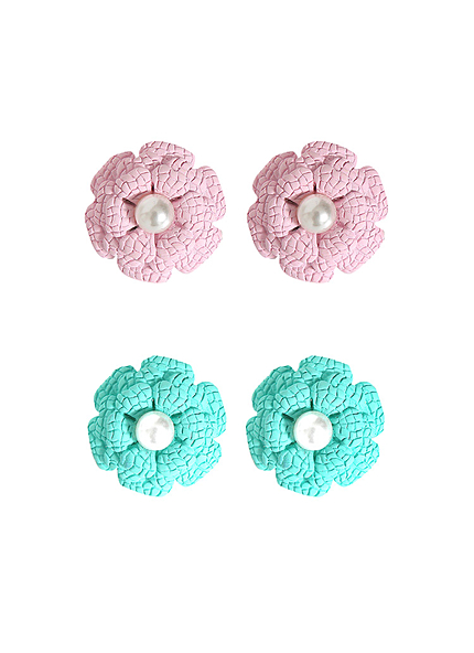 パステルフラワーピアス・全4色・e17328