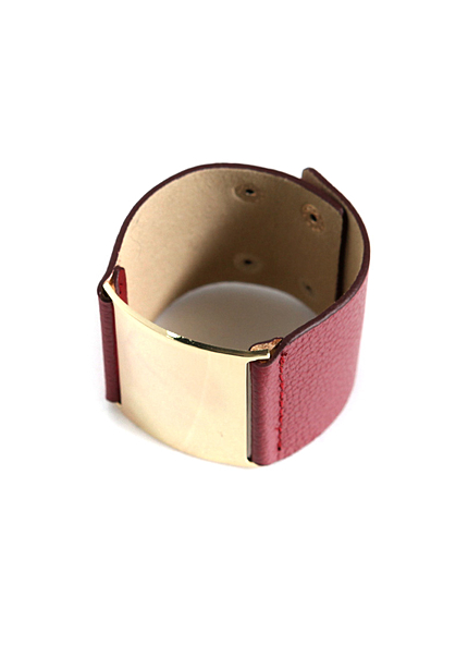 本革ゴールドメタルワイドブレスレット・全2色・d41870