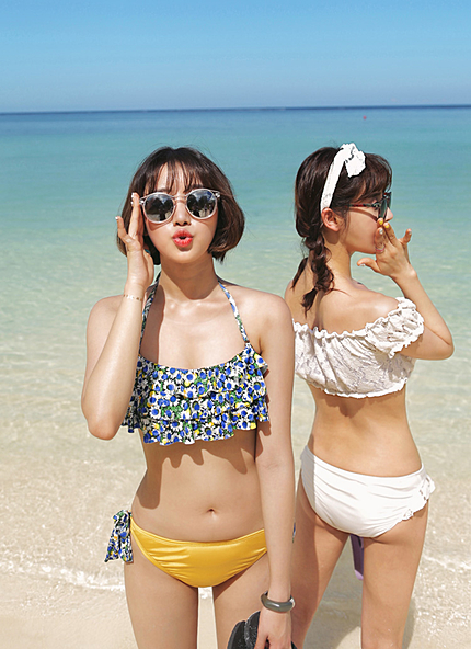 花柄フリルバンドゥビキニ・全2色・2