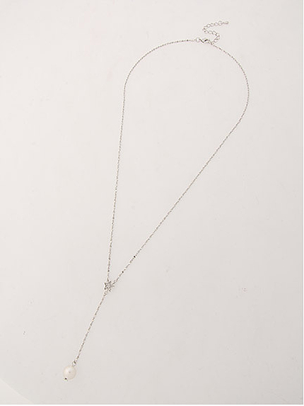 コットンパールスターロザリオネックレス