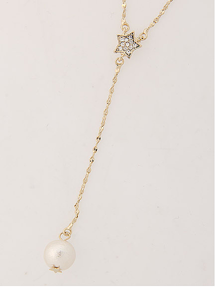 コットンパールスターロザリオネックレス