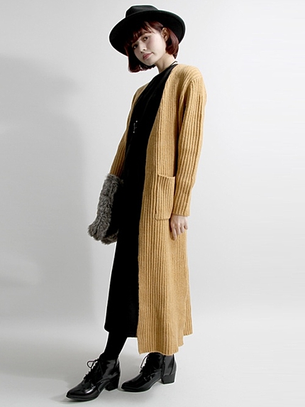 WEGO/ニットロングカーディガン