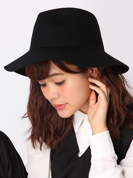 WEGO/フェルトツバ広ハット