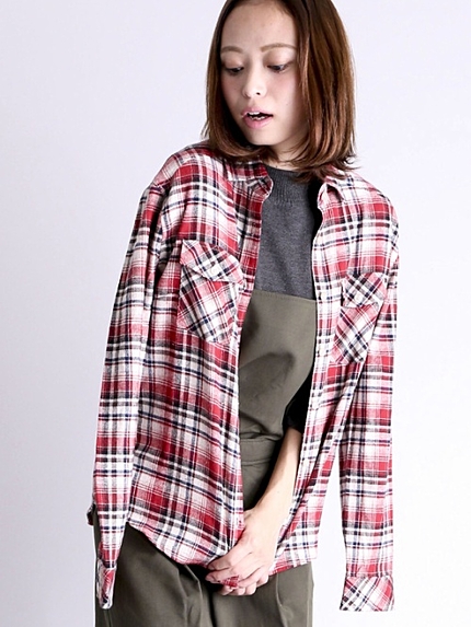 24381 ネルチェックシャツ