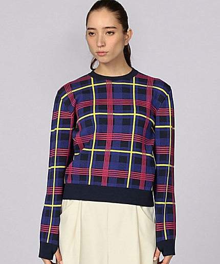 ETRE CECILE（エトレセシル） PLAID SLIMFIT KNIT