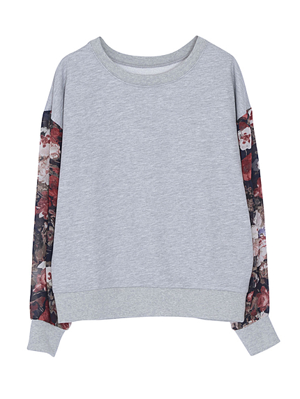 フラワースリーブスウェット