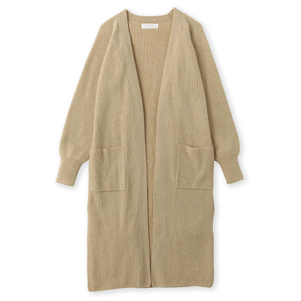 畦ロングカーディガン