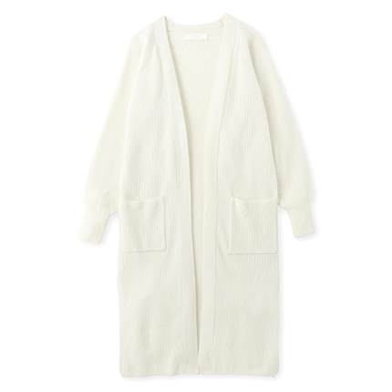 畦ロングカーディガン