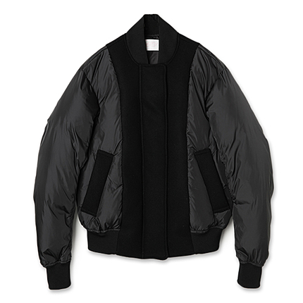 メルトン切り替えダウンブルゾン