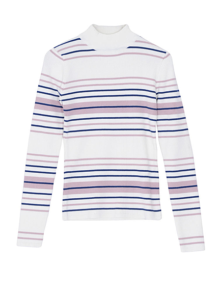 【sc】ハイネックボーダーニットTOPS
