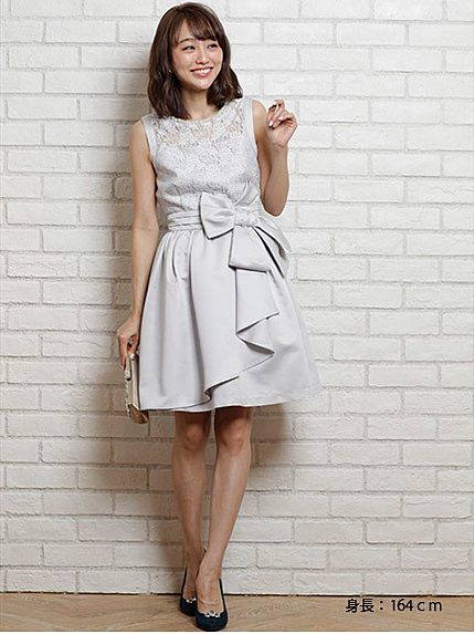 パーツ付レースドッキングドレス