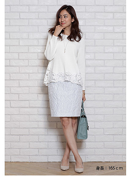 フラワージャガードタイトミニスカート