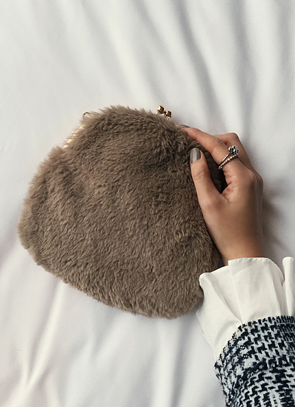 フェイクファーがま口チェーンバッグ・全4色・t45493