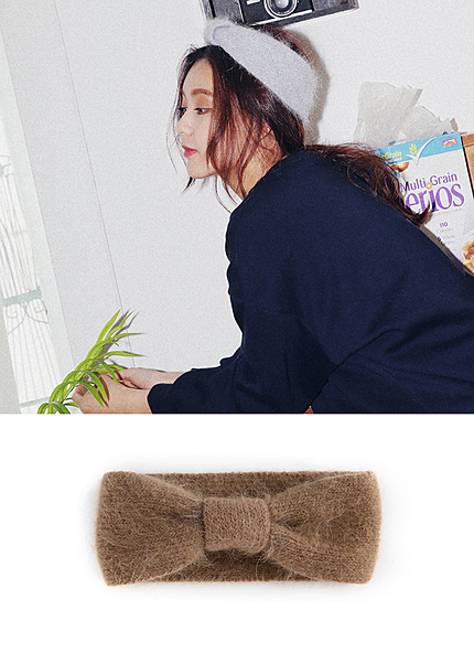 アンゴラニットリボンヘアバンド・全6色・d45848