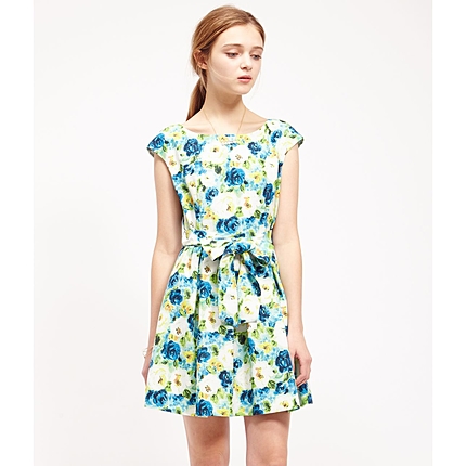 ぼかしフラワーワンピース