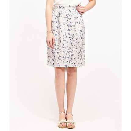 【WEB限定42サイズ】花柄ハイウエストタックストレートスカート