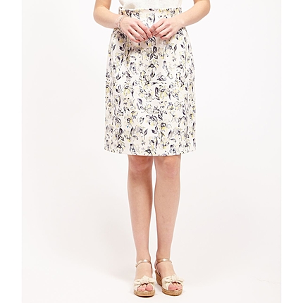 【WEB限定42サイズ】花柄ハイウエストタックストレートスカート