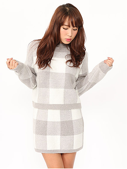 ブロックチェック柄セットアップ