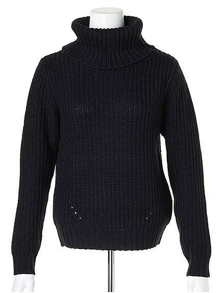 畦編みニットプルオーバー